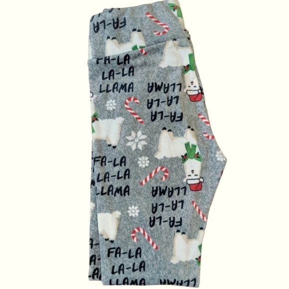 Super Soft‎ Juniors' M Holiday Christmas Llama Velour Leggings Lounge Pants PJs - Picture 3 of 13